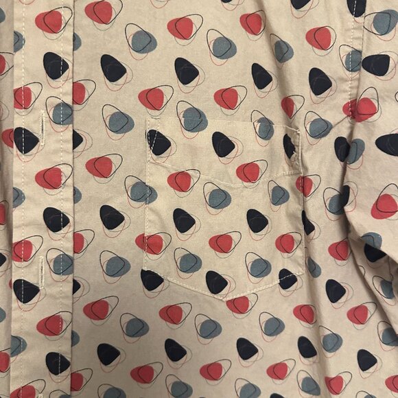 Mid Century Pattern Button UP Men's Shirt - Picture 3 of 5